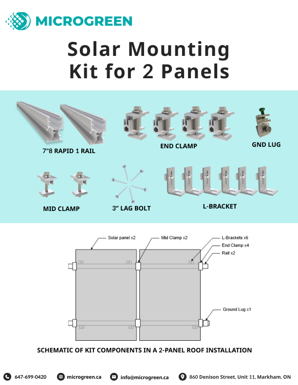 Solar Mounting Kit for 2 Panels